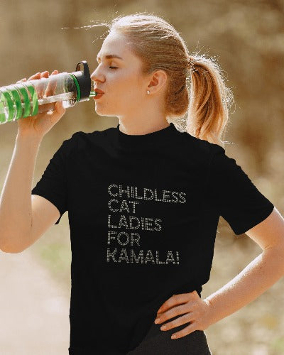 Childless Cat Lady Bling T-Shirt