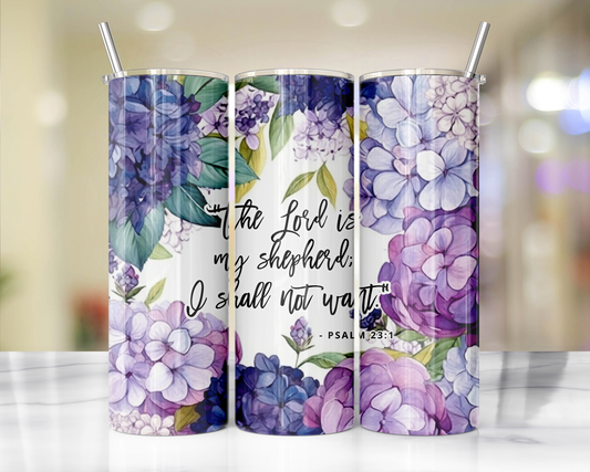 "Faithful Sips: 20oz Skinny Tumbler with Inspirational Bible Quotes and Reusable Straw"